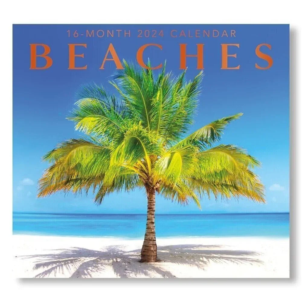 Calendar 2024 Tropical Beaches 16 Months Full Size Wall Calendar Gift 12 X 22 In
